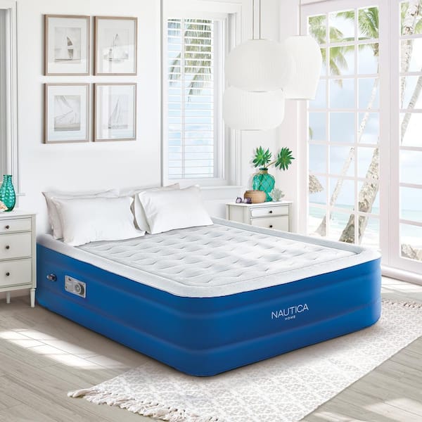 Nautica Home Support Aire Air Mattress with Built in Pump Puncture Resistance Vinyl Topper, 16" Full