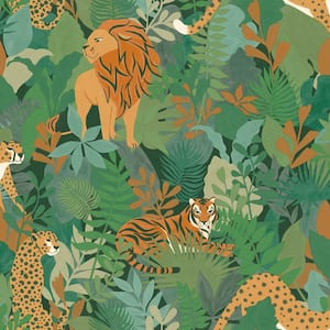 Animal Kingdom Green Non-Pasted Wallpaper (Covers 56 sq. ft.)