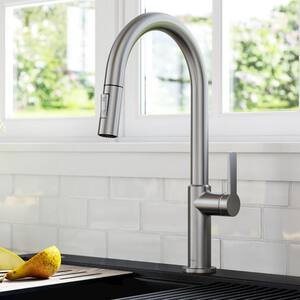 Oletto Single-Handle Pull-Down Sprayer Kitchen Faucet in Spot Free Stainless Steel