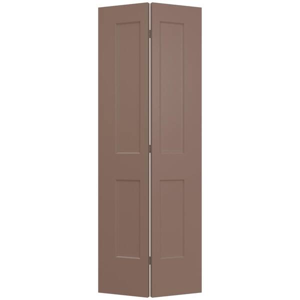 JELD-WEN 32 in. x 96 in. Smooth 2-Panel Medium Chocolate Solid Core Molded Composite Interior Closet Bi-fold Door