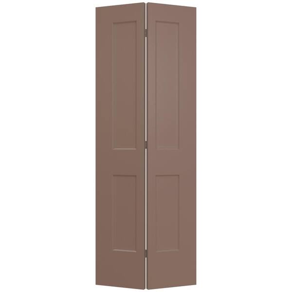 JELD-WEN 30 in. x 80 in. Smooth 2-Panel Weathered Stone Solid Core Molded Composite Interior Closet Bi-fold Door