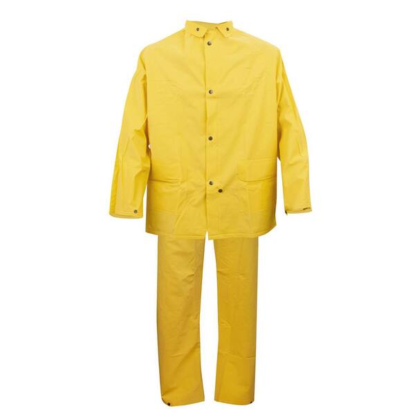 Cordova Renegade 3XL Yellow Rain Coat 2-Piece with Corduroy Collar and Detachable Hood