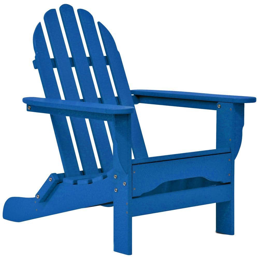 DUROGREEN Icon Royal Blue Non-Folding Plastic Adirondack Chair