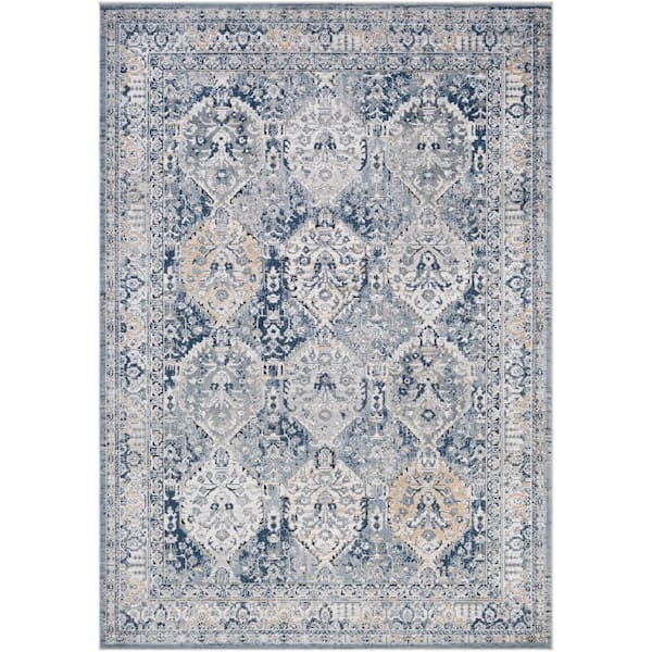 Livabliss Hamlin Dark Blue 7 ft. x 9 ft. Indoor Area Rug