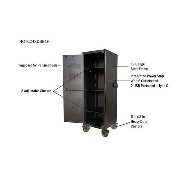 DX 19 in. 0-Drawer Side Tool Chest Locker in Matte Black with 4-Shelves DX 19 in. 0-Drawer Side Tool Chest Locker in Matte Black with 4-Shelves