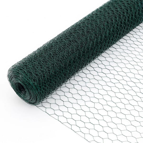 60M Large Size Green Metal Chicken Wire, Outdoor Anti-Rust Wire Poultry Netting for Garden, Chicken Coop Wire Fencing