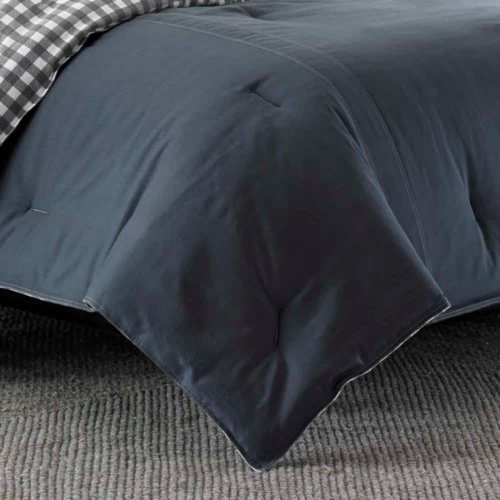 Charcoal Cotton Reversible Full Comforter Set with Shams