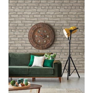 Facade Taupe Brick Paper Strippable Roll Wallpaper (Covers 56.4 sq. ft.)