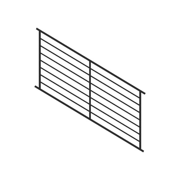 FORTRESS Fe26 Axis 34 in. H x 6 ft. W Black Steel Railing Stair Panel