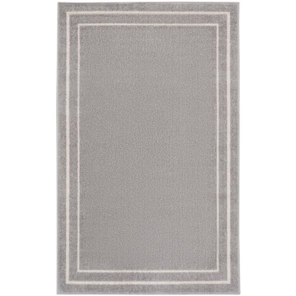 Nourison Nourison Essentials Grey/Ivory 2 ft. x 4 ft. Solid Contemporary Area Rug