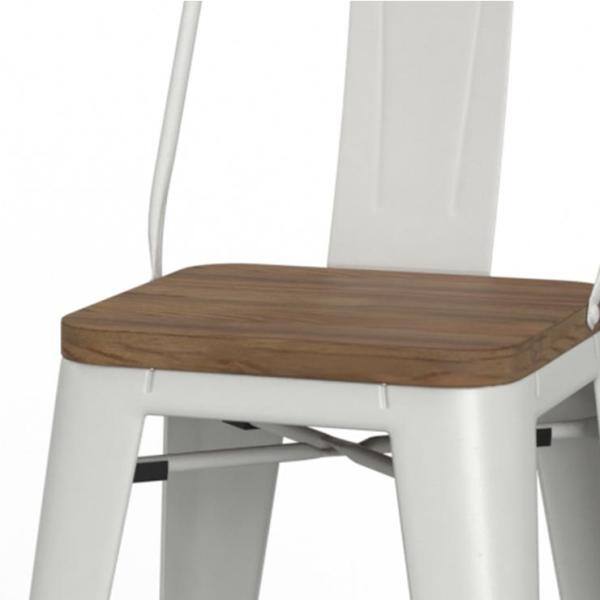 Rayne 24-Inch White Metal and Elm Wood Counter Stool Set