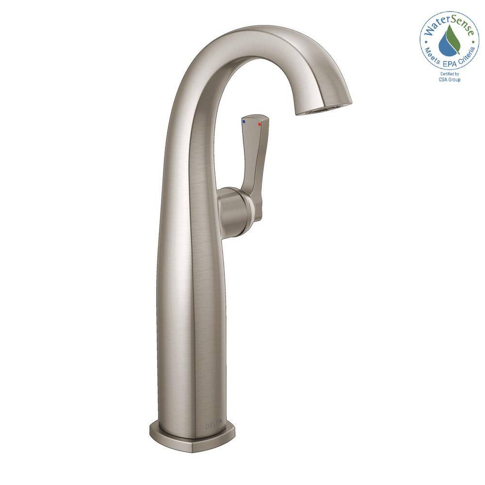 Brushed Nickel Single Handle Vessel Bathroom Faucet