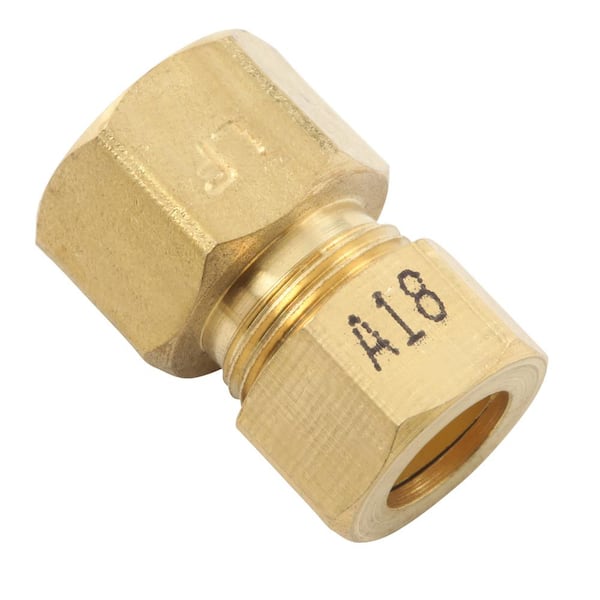Everbilt 7/16 in. x 3/8 in. Female OD Compression Brass Reducing Coupling Fitting