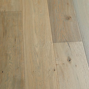 Take Home Sample - Surfside French Oak Tongue & Groove Wire Brushed Engineered Hardwood Flooring -8.7 in. Wide x 7 in. L