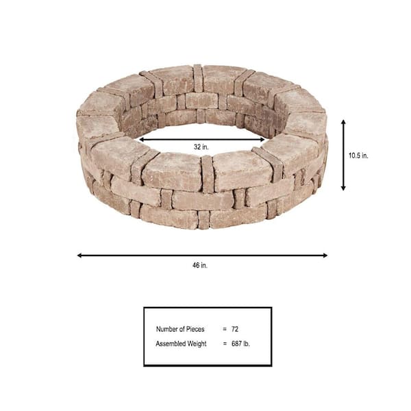 Pavestone RumbleStone 46 in. x 10.5 in. Tree Ring Kit in Cafe