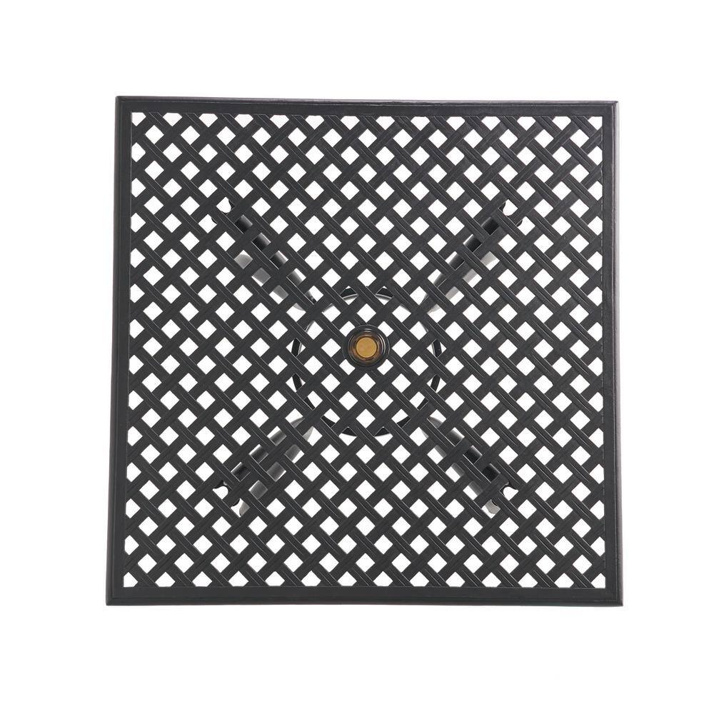 Cayman Black Sand Cast Aluminum Square Patio Dining Table