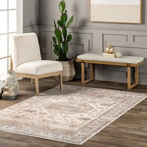 Darby Persian Spill-Proof Machine Washable Ivory Doormat 2 ft. x 3 ft.  Accent Rug