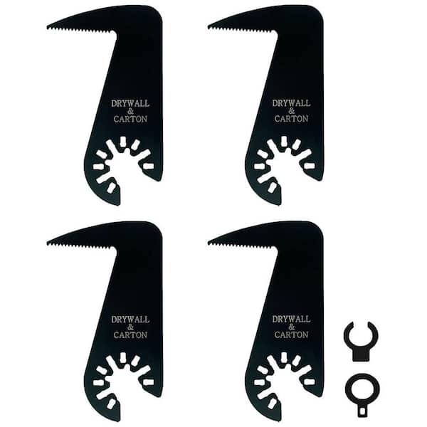 Drywall Jab Saw Oscillating Tool Blades with Piercing Tip Design for Curved Straight Cuts in Drywall 4 Pack