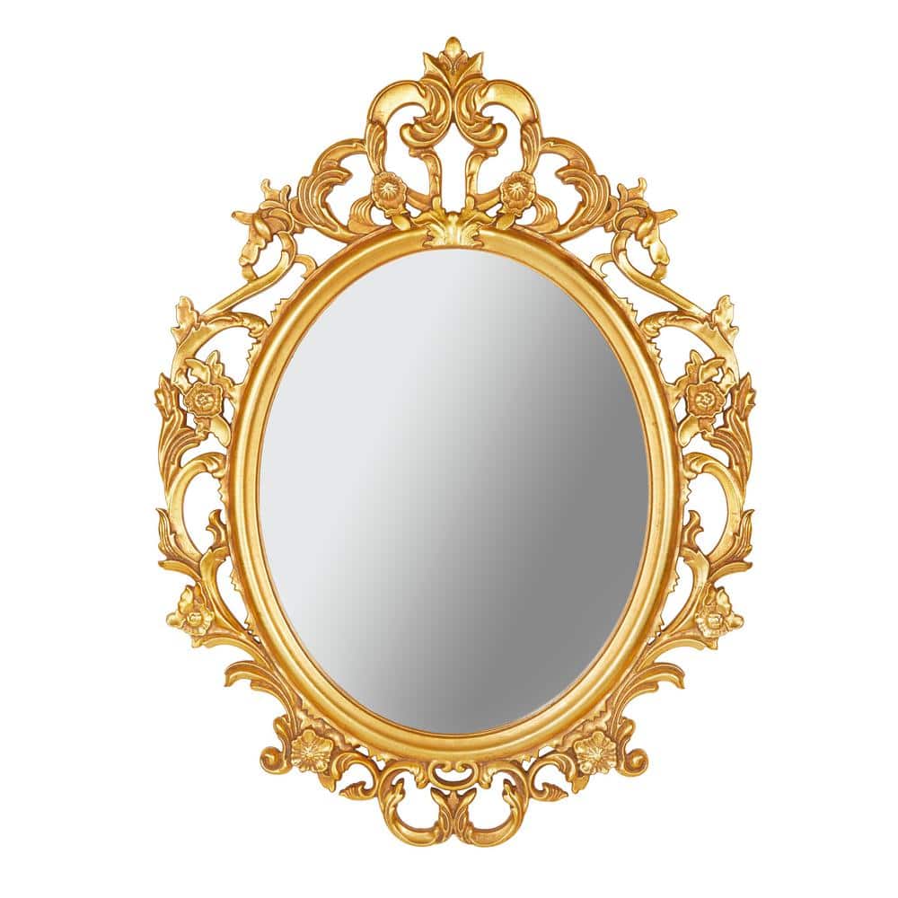 Stylewell Kids Medium Vintage Oval Framed Gold Mirror (23 In. W X 31 In. H)  H5-Mh-973 - The Home Depot