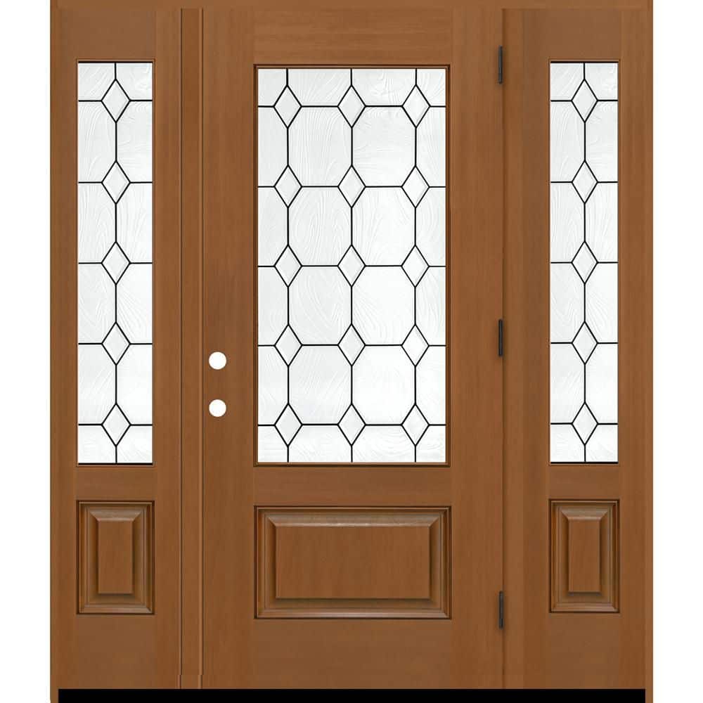 Regency 68 x 80 in. 3/4L Marquise Glass LHOS AutumnWht Mahogany Fiberglass Prehung Front Door w/14in. - 3/4 SLs 4-9/16 price history on PriceWatchPro