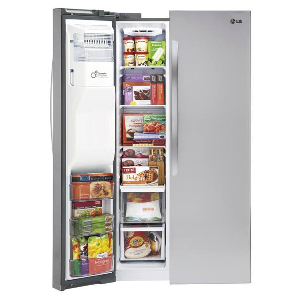 Lg Electronics 26 2 Cu Ft Side By Side Refrigerator With In Door Ice Maker In Stainless Steel Lsxs26326s The Home Depot