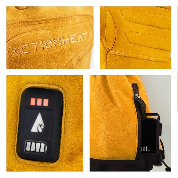 ActionHeat 7V Rugged Leather Heated Work Gloves XL 