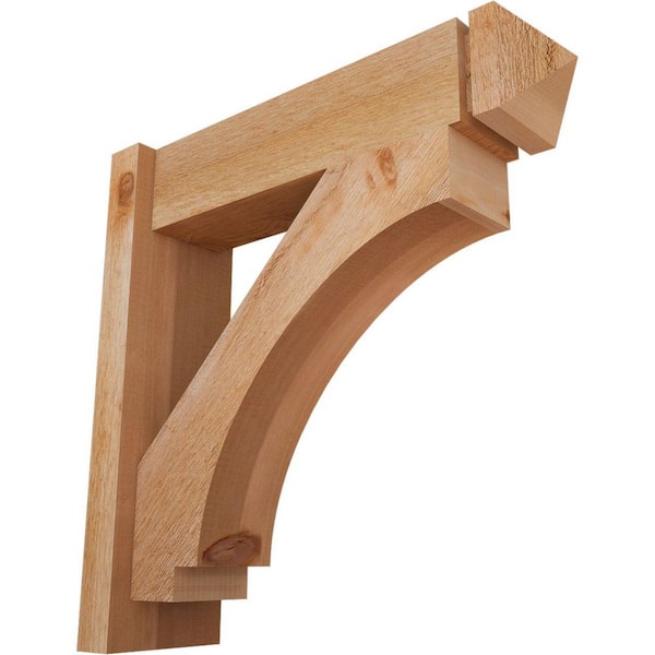 Ekena Millwork 6 in. x 22 in. x 22 in. Western Red Cedar Imperial Arts and Crafts Rough Sawn Outlooker