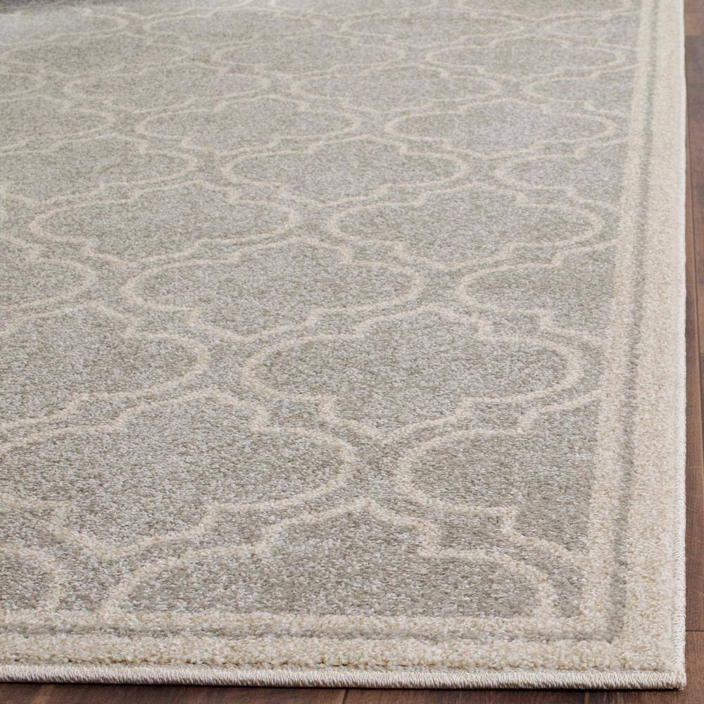 Gray Geometric 9' x 12' Stain-Resistant Synthetic Area Rug