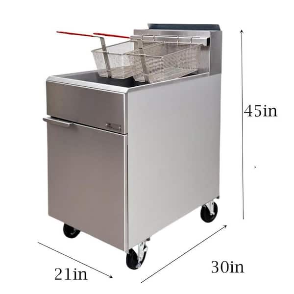 Commercial 36 qt. Propane Deep Fryer 70 lbs. 150,000 BTU, NSF Certify ETL Listed in Stainless-Steel