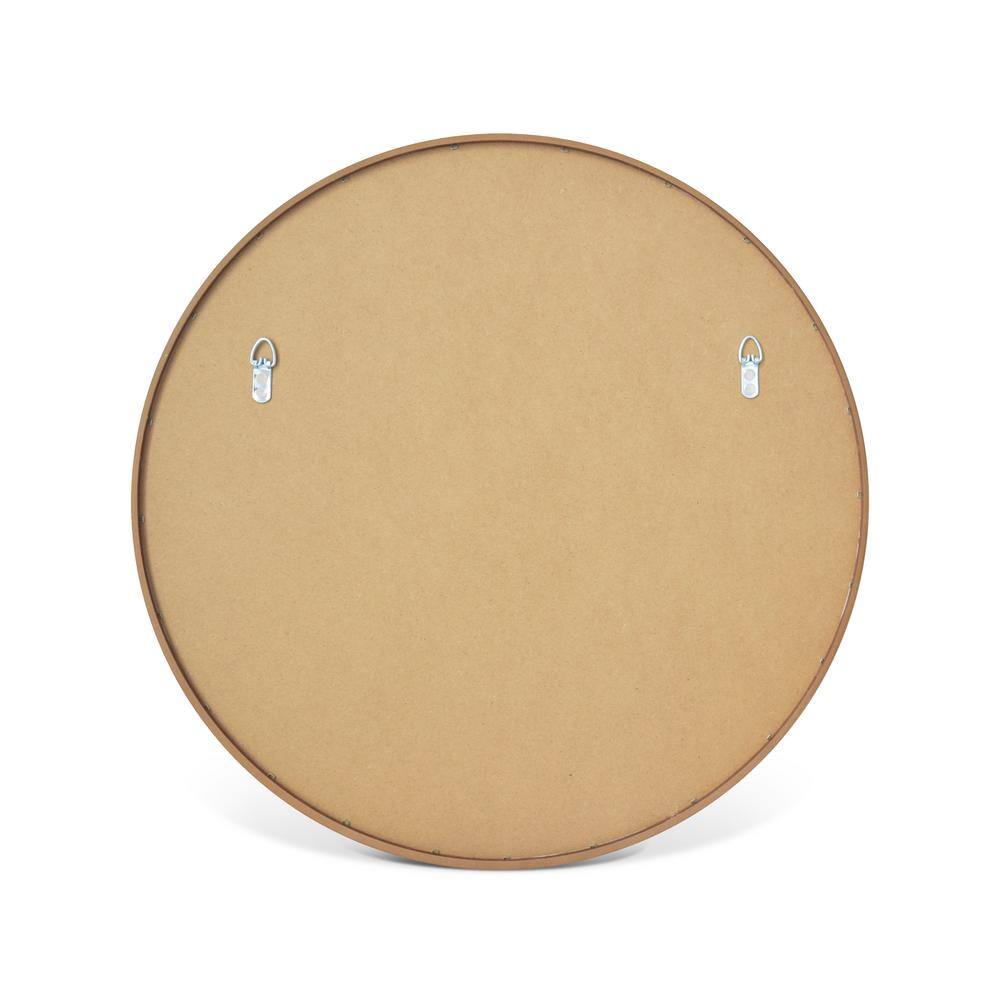 Natural Pine Round Wall Mirror 34"