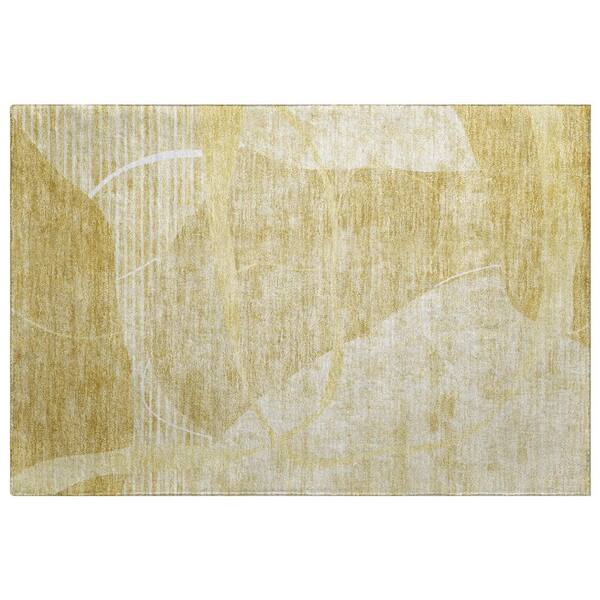 Dream Shag Premium Machine Washable Abstract ADS805 Wheat 3 ft. x 4 ft. Area Rug