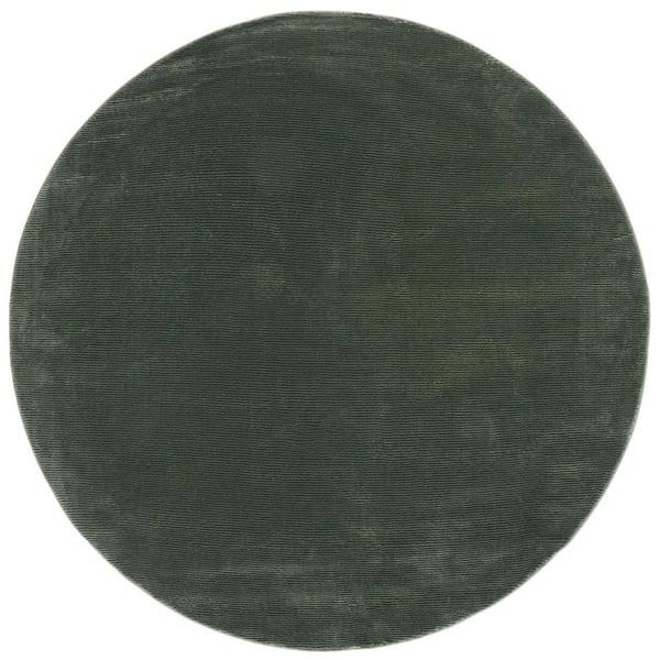 Revive Green 10 ft. x 10 ft. Solid Round Area Rug