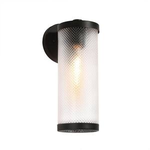 Lighting XANDRA Industrial 1 Light Textured Black Outdoor Wall Sconce 16
