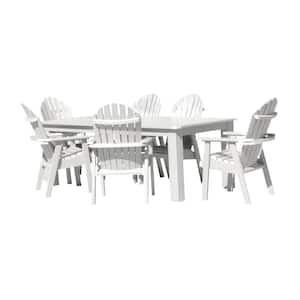 Hamilton White 7-Piece Recycled Plastic Rectangular Outdoor Dining Set