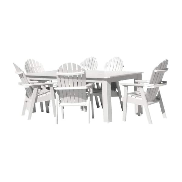 Highwood Hamilton White 7-Piece Recycled Plastic Rectangular Outdoor Dining Set