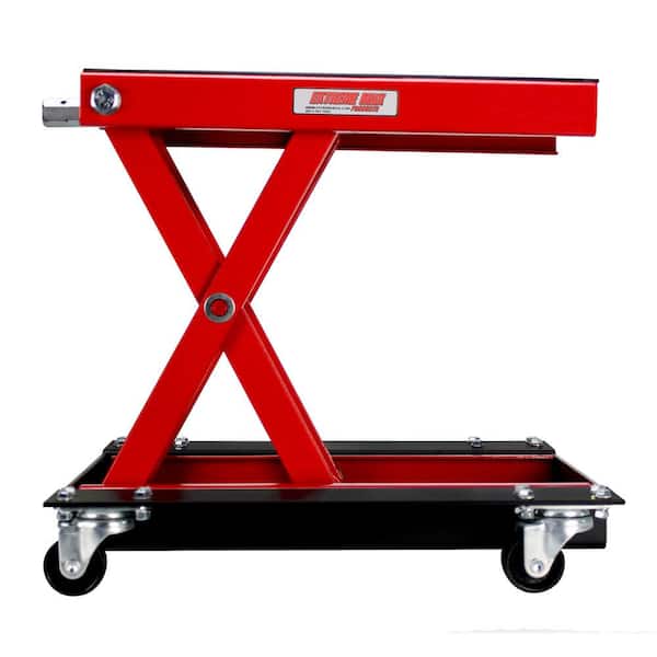 Extreme Max Wide Motorcycle Scissor Jack with Dolly - 1100 lbs