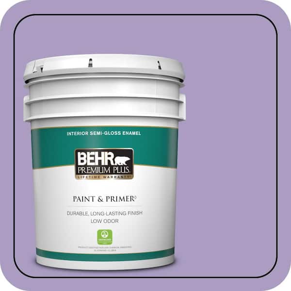 BEHR PREMIUM PLUS 5 gal. #M560-4 Evening Slipper Semi-Gloss Enamel Low Odor Interior Paint & Primer