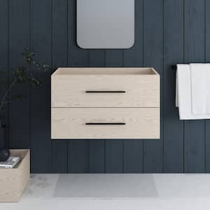 Napa 32 in. W. x 18 in. D x 21 in. H Single Sink Bath Vanity Cabinet without Top in Natural Oak, Wall Mounted
