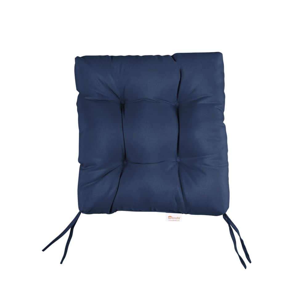 Sunbrella Canvas Navy Square Tufted Outdoor Seat Cushion