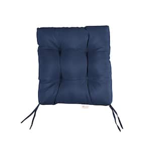 Sunbrella Canvas Navy Tufted Chair Cushion Square Back 16 x 16 x 3