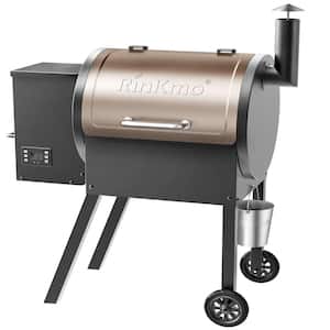 Wood Pellet Grill and Smoker with PID Controller, 8-in-1 Outdoor BBQ Grill in Black