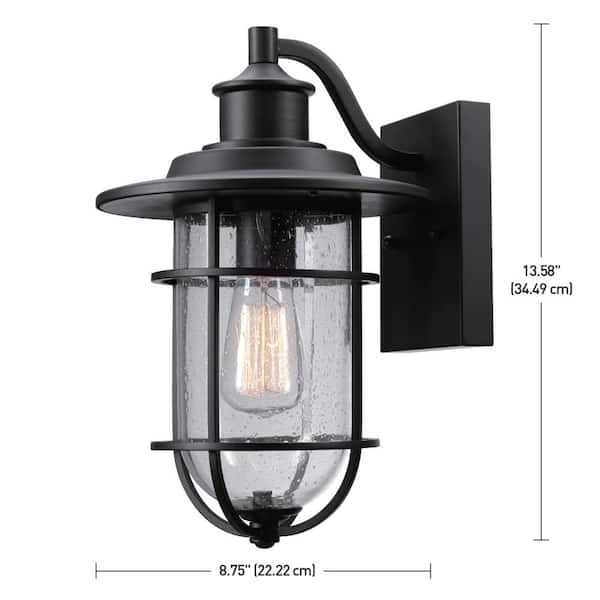 Globe Electric Turner 1 Light Black Outdoor Wall Lantern Sconce 44308 The Home Depot Globe Electric Turner 1 Light Black, Outdoor Porch Lighting Home Depot