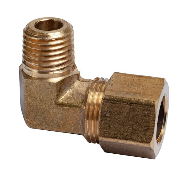 LTWFITTING 1/2 in. O.D. x 1/4 in. MIP Brass Compression 90-Degree Elbow Fitting (20-Pack)