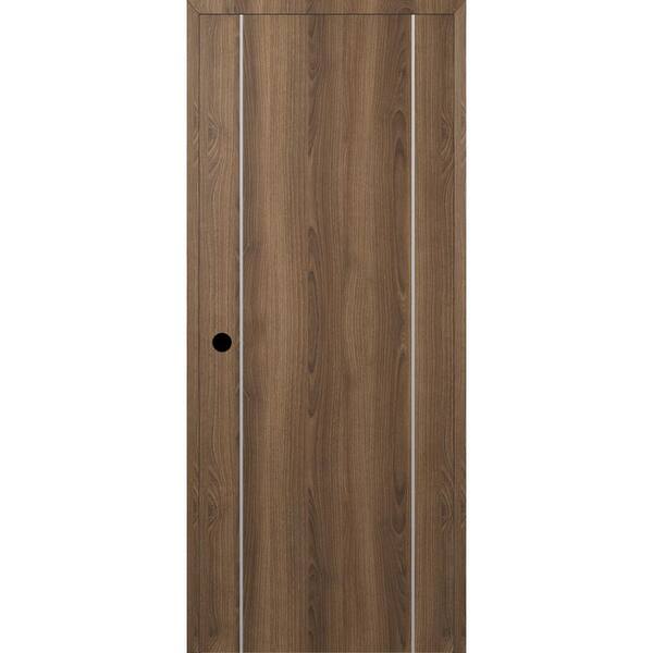 Belldinni Optima 2U DIY-Friendly 32 in. x 96 in. Right-Hand Solid Core Pecan Nutwood Composite Single Prehung Interior Door