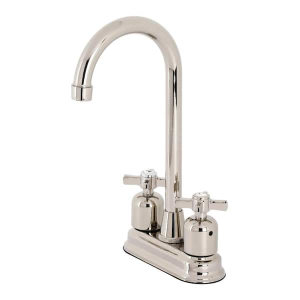 Kingston Brass Millennium 2-Handle Bar Faucet in Polished Nickel