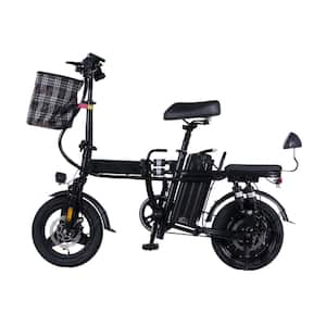 14 in. Black Lightweight Folding Electric Bike for Adult