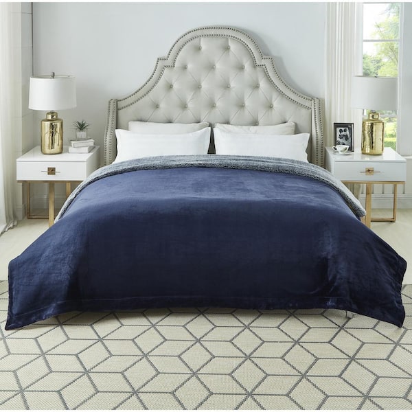 Navy blue king discount size bed throw