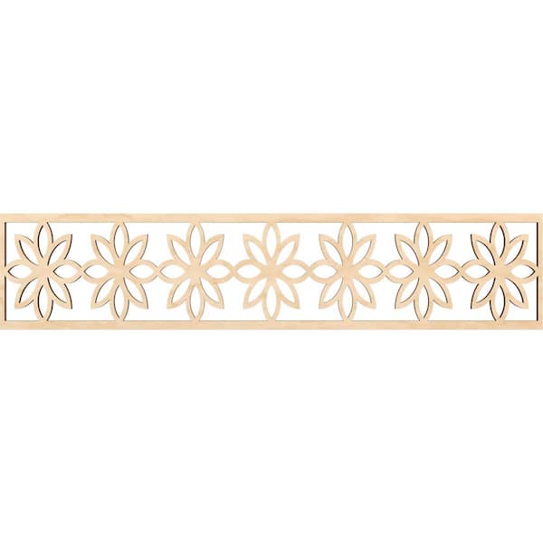 Ekena Millwork Daisy Fretwork 0.375 in. D x 46.75 in. W x 10 in. L Birch Wood Panel Moulding