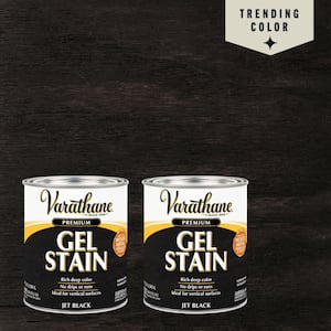 1 qt. Jet Black Semi-Transparent Gel Interior Wood Stain (Case of 2)