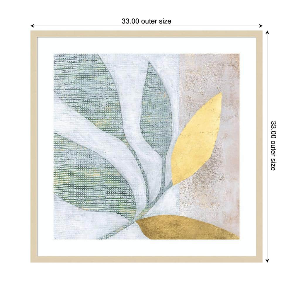 Floral Profile Abstract Expressionism Giclee Print in Natural Frame